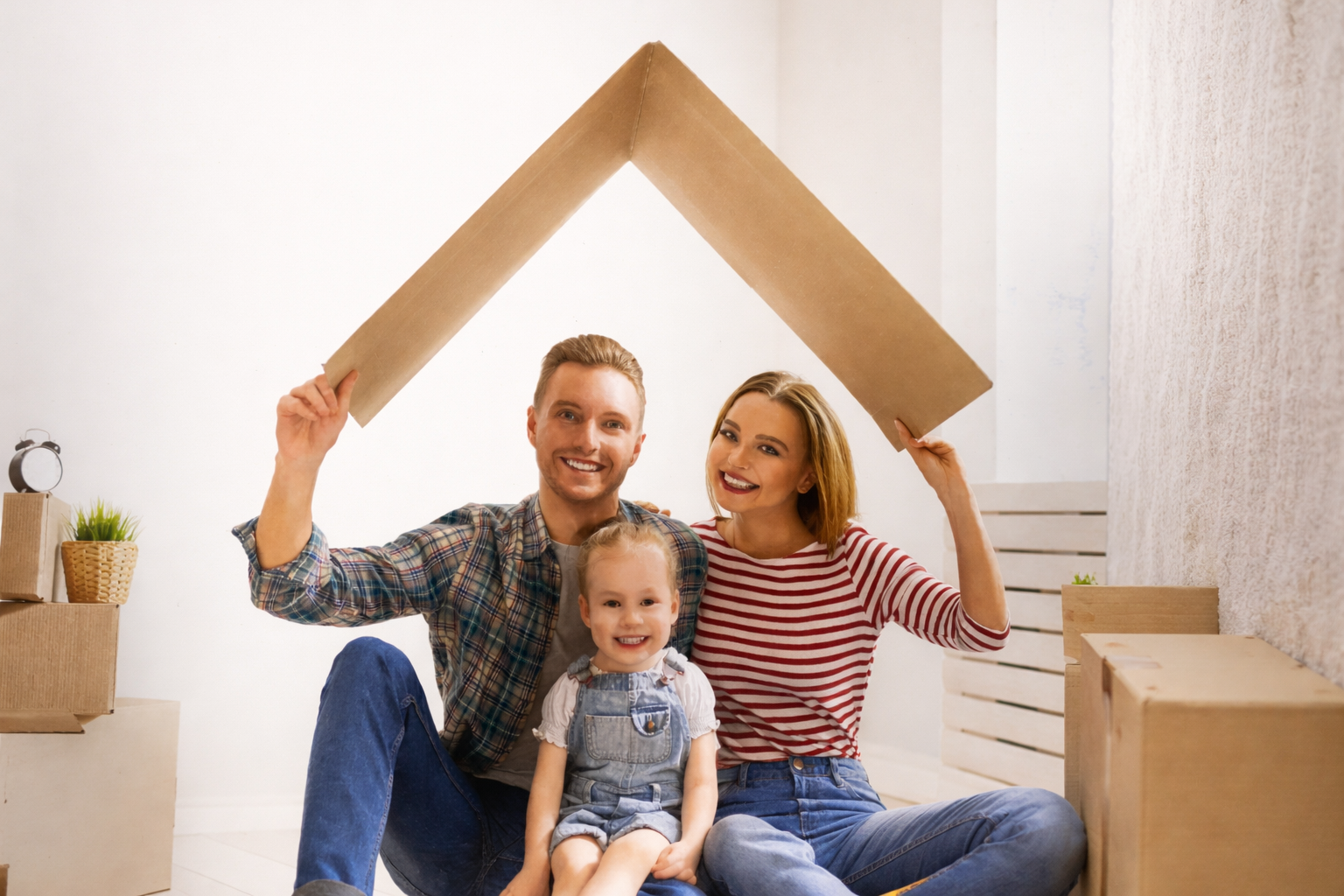 Happy family with their new home - HQ Mortgages Belfast